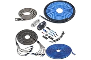 NVX True 4 Gauge AWG 100% OFC Complete Amplifier Wiring Kit with 5/6-Channel RCA Cable - XKIT46