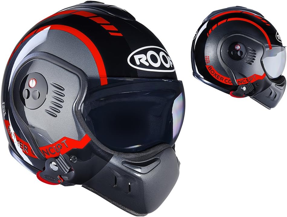 ROOF Helmet Boxer V8, LP20 Black-Red, Size XS
