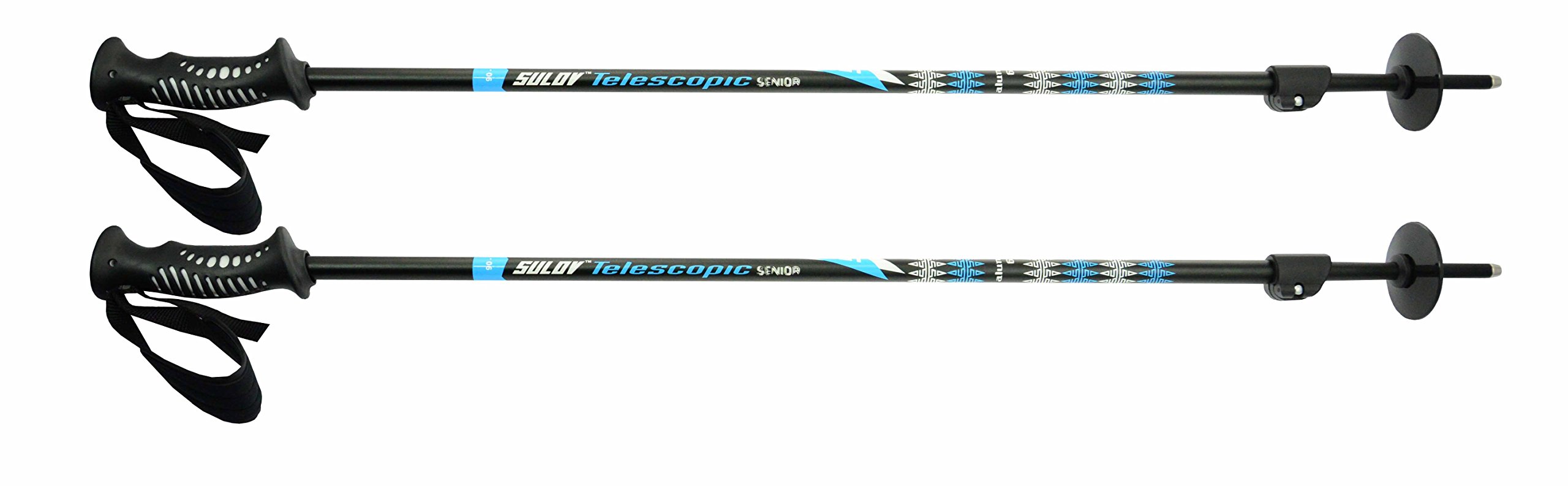 Sulov Telescopic Ski Poles Telescopic Senior, Height- 145 Cm, Color- Blue