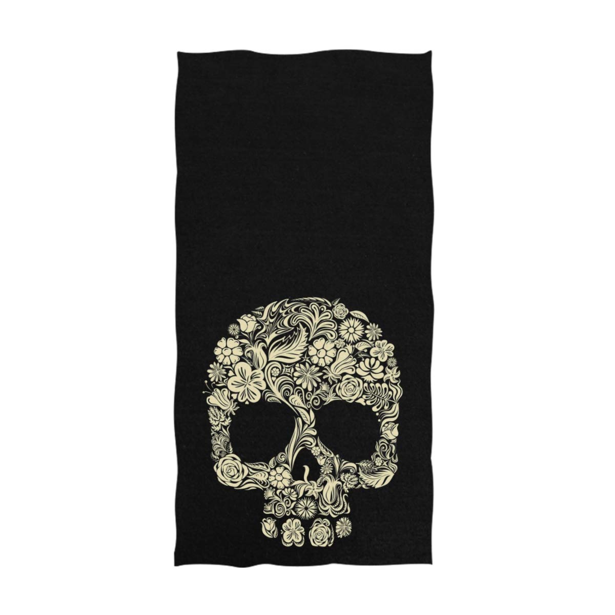 Naanle Chic Floral Skull Pattern Soft Large Hand