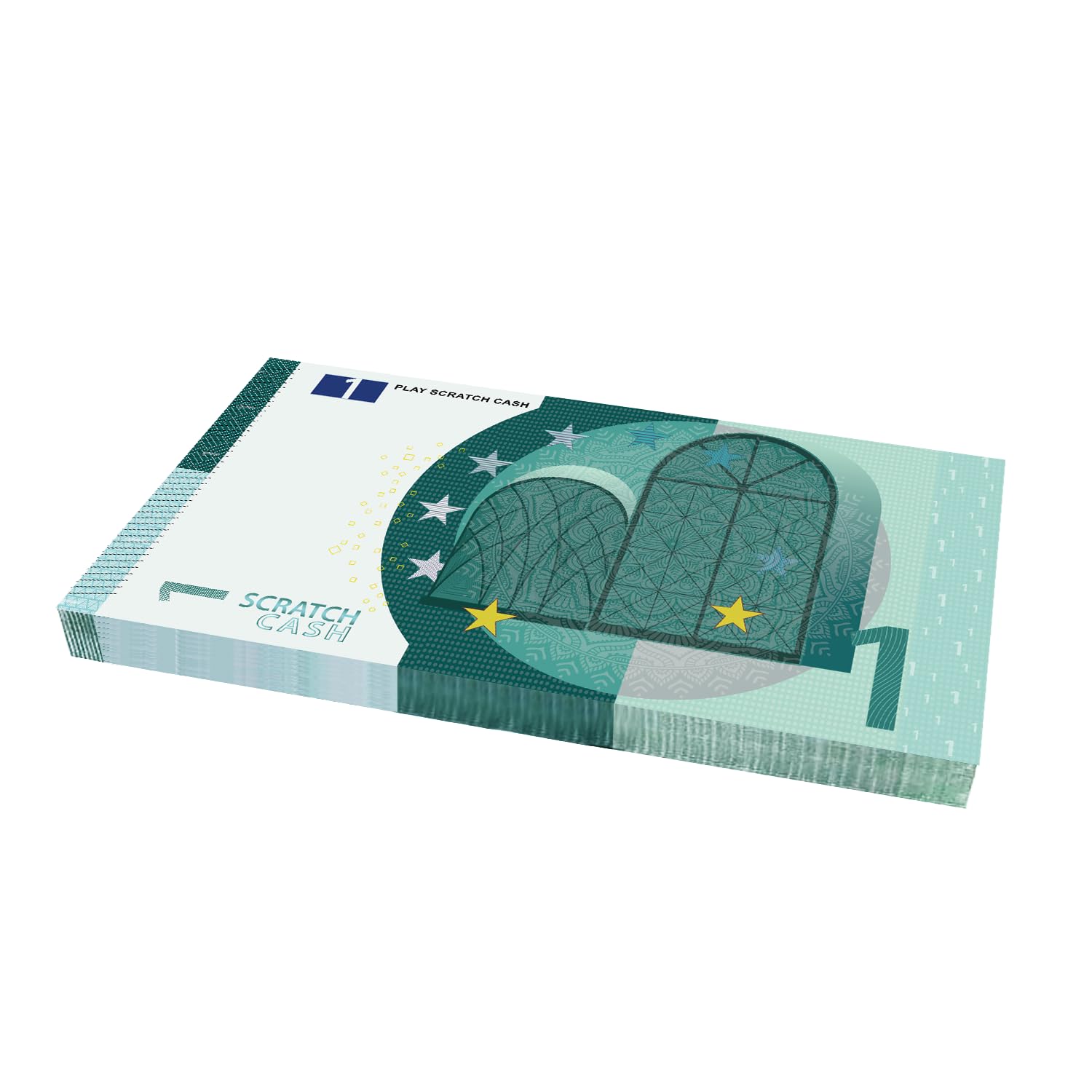 Scratch Cash Euro - 100 Fake Banknotes of €1, Fac-Simile Euro