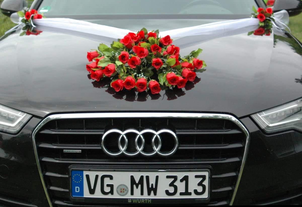 Spitze Strauss car jewellery rose decoration wedding Red (red 4) — image 1