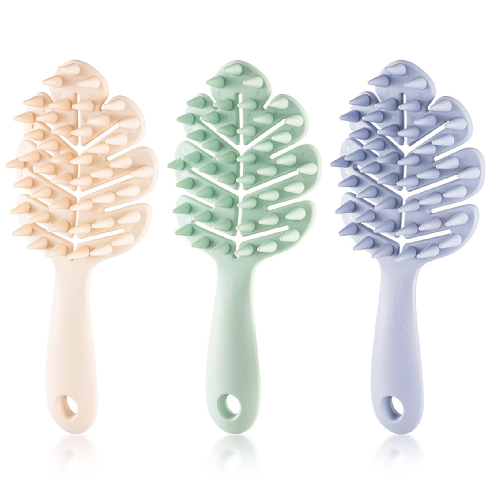 Photo 1 of TECHPLUS 3PCS Hair Scalp Massager Shampoo Brush - Scalp Care Comb with Handle and Soft Silicone Bristles - for Wet and Dry Hair, Removes Dandruff,Relieves Itching