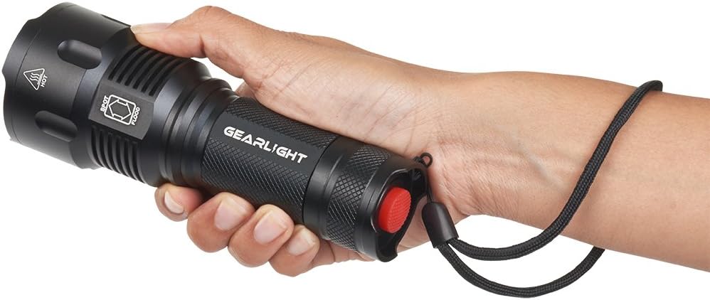 GearLight High-Powered LED Flashlight S1200 - Mid Size, Zoomable, Water Resistant, Handheld Light with 5 Modes - Best High Lumen Camping, Outdoor, Emergency Flashlights - - 