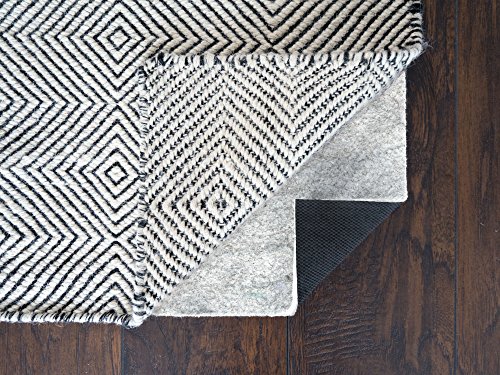 RUGPADUSA, 5'x5' Square, Ultra Black 22 - 1/4" Thick (FELT + RUBBER) Non-Slip Rug Pad, Available in 3 thicknesses, Adds Cushion and Prevents Slipping, Safe for Hardwood and All Surfaces