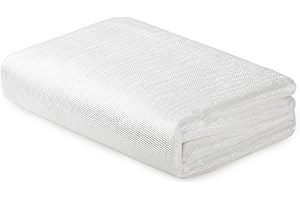 HolyMaji Fiberglass Cloth, 6 Oz, 50 Inches x 18 Feet/ 6 yd. Long 75sq Feet E-Glass Plain Weave Fiberglass Mat Fiberglass Sheet Woven Fabric for Boat Surfboard RC Plane Auto Tub Pool Repair