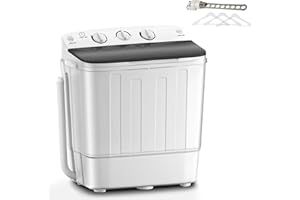 SPORTPULES Sportpulse Portable Washing Machine, Mini Twin Tub 18lbs Capacity Washing Machine, 11lbs Washer & 7lbs Spinner, Small Laundry Washer with Time Control for Camping RV, Apartments