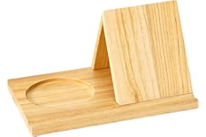 Book Rest Stand - 25x18x15.5cm Triangle Book Holder | Notebook Rest Cup Holder | Wooden Notebook Corner Display | Desktop Dec