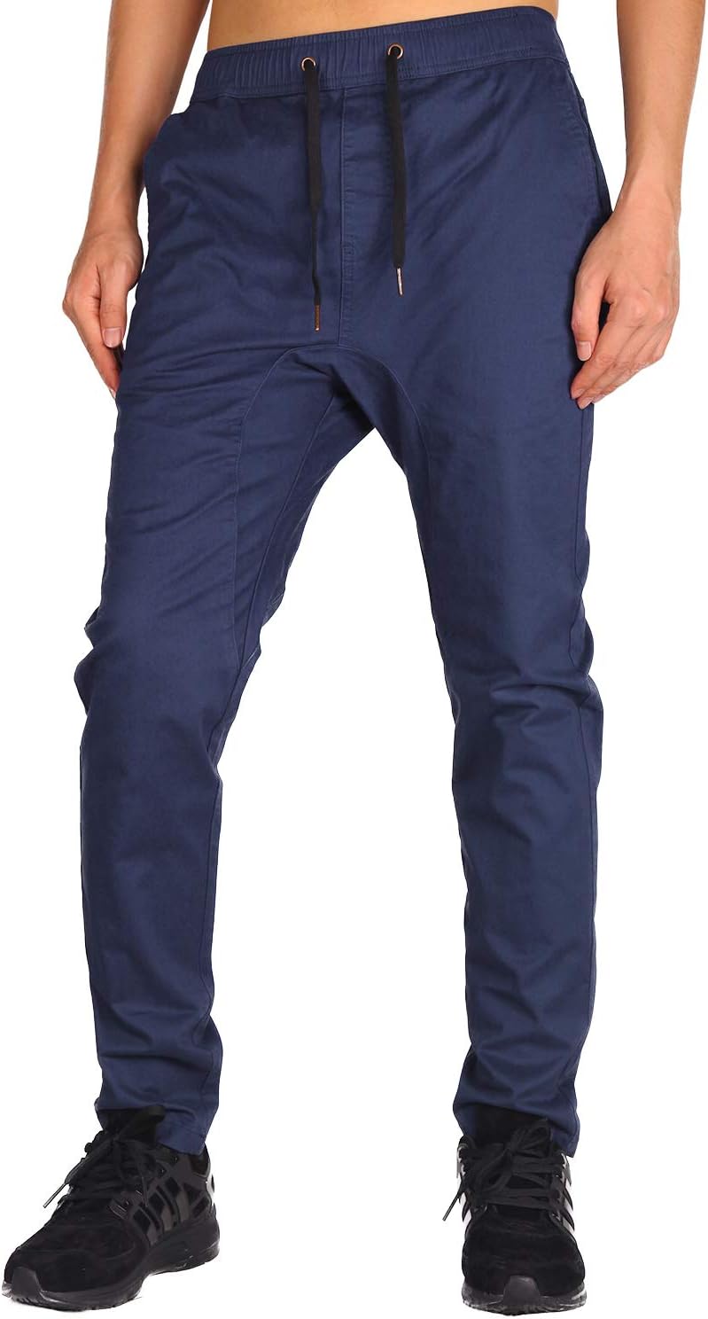 THE AWOKEN Men's Chino Pants Stretch Twill Jogger Without The Elastic