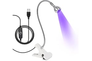 AORAEM U V Nail Lamp,Sliver 3W U V Light for Nails 35NM U V Gel X Nail Lamp with Gooseneck and Clamp for Gel Nail (AA-Silver)