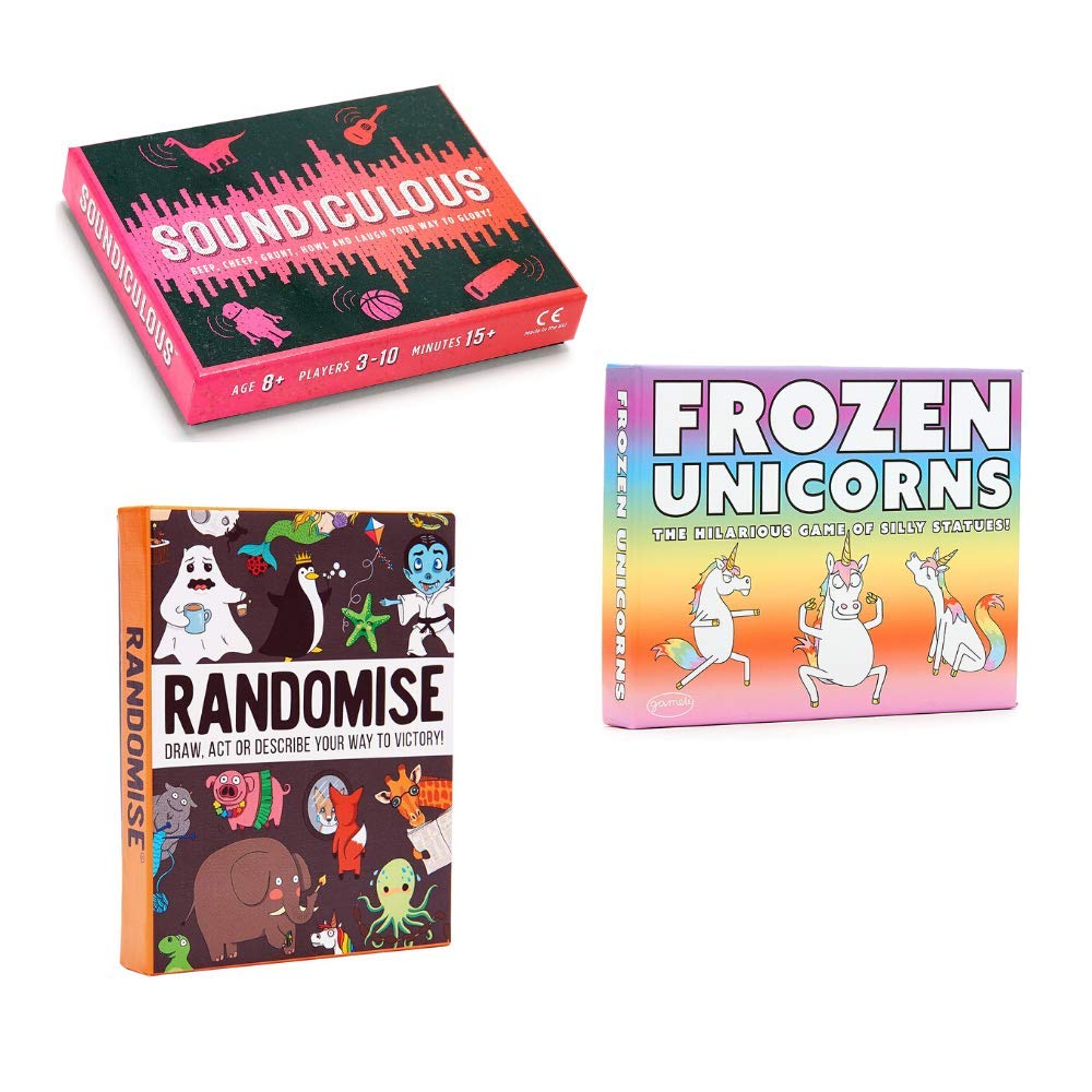 Gamely Party Pack: Family Fun. Three Hilarious Pocketsize Party Games: Randomise, Soundiculous and Frozen Unicorns