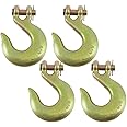 Mytee Products (4 Pack 1/2" Clevis Slip Hook - 11,300 LBS WLL Heavy Duty Grade 70 Tow Chain Hook for Truck Trailer Tie Down