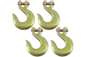 Mytee Products (4 Pack 1/2" Clevis Slip Hook - 11,300 LBS WLL Heavy Duty Grade 70 Tow Chain Hook for Truck Trailer Tie Down