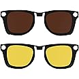 2Pcs Polarized Clip for Ray-Ban Meta Wayfarer RW4006 Smart Glasses(Size M 50-22), Discoloration Clips Compatible with Ray-Ban Meta Wayfarer Protect Your Eyes, Cool and Fashion (Yellow+ Brown)