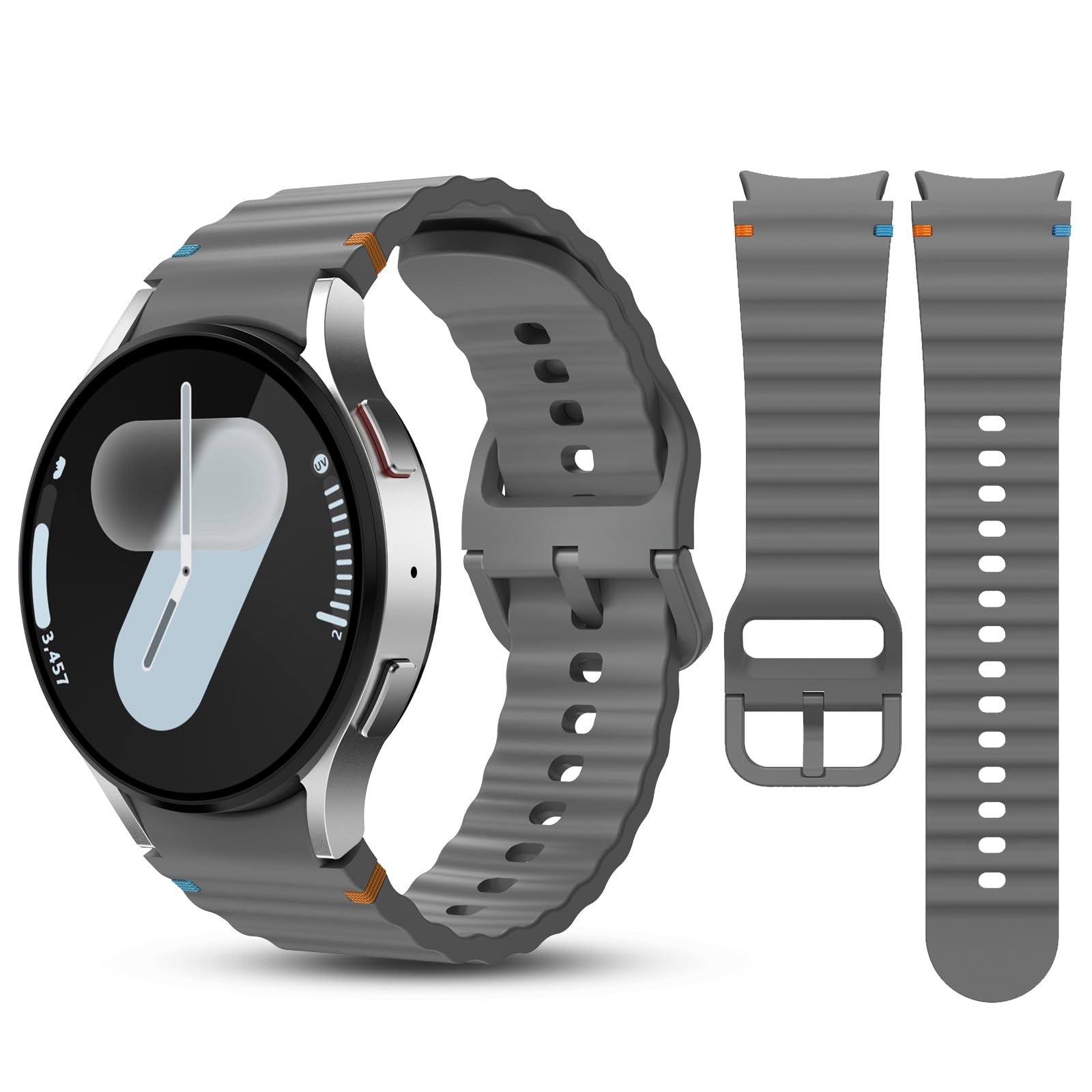 No Gap Band Compatible with Samsung Galaxy Watch 7/6/5/4/FE, Watch 5 Pro, Galaxy Watch 6 4 Classic, Soft Silicone Smartwatch Replacement Strap for Men and Women