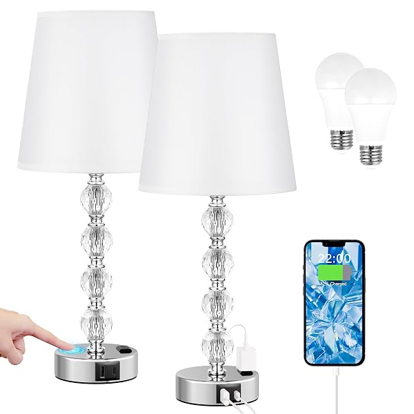 ACAXIN CRYSTAL TABLE LAMP SET OF 2 FOR...