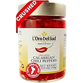 L'Oro Del Sud Crushed Calabrian Chili Pepper Paste, Spread, Chopped, 9.8 oz | Authentic Italian Spicy-Savory Chopped Chili Pepper Spread for Pasta, Pizza or Sandwiches, Grown and Packed in Italy