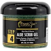 FOOT SPA At-Home Pedicure Exfoliating Scrub Gel, Smoothing, 4 oz | Dual-action pumice and salicylic acid gel buffs rough skin on feet, hands, elbows and knees; sulfate free, cruelty free.