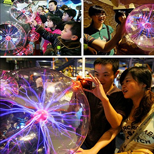 Rumfo Novelty Glass Magic Plasma Ball Light Glass Christmas Balls Decorative Lava Lamp for Kid Novelty Lights Touch Sensor Sphere Night Light (4 Inch)