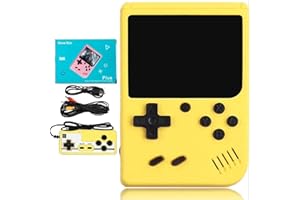 Niville Retro Handheld Game Console with Gamepad,Gameboy Color with 500 Classic Games,Video Gaming Support for Connecting TV & Two Players (Yellow)