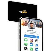 TapSnap Digital Business Card - No Subscription, Unlimited Tap Sharing - NFC + QR - Compatible with iPhone &amp; Android - Custom Business Card (Black)