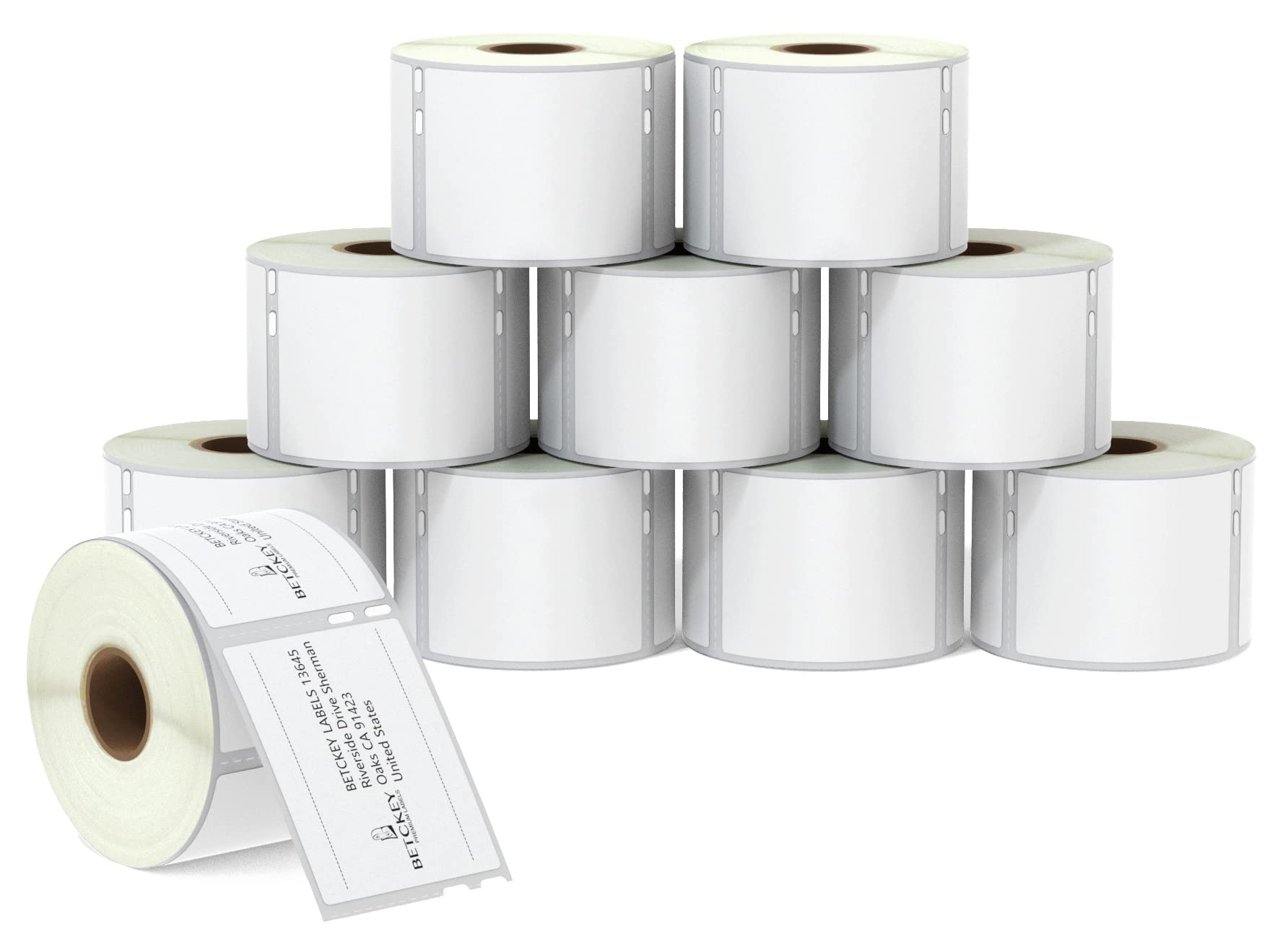BETCKEY - 10 Rolls 99015 Self-Adhesive Labels Compatible with DYMO S0722440, 54mm x 70mm, 4000 Multi-Purpose Labels Compatible with DYMO LabelWriter 450, 4XL, NOT Fit 550 or 5XL