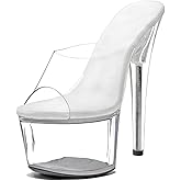 WUXIN H&P Women's 7 in Platform Sandal Heels,Sexy Stiletto Pole Dance Exotic Shoes 17 cm