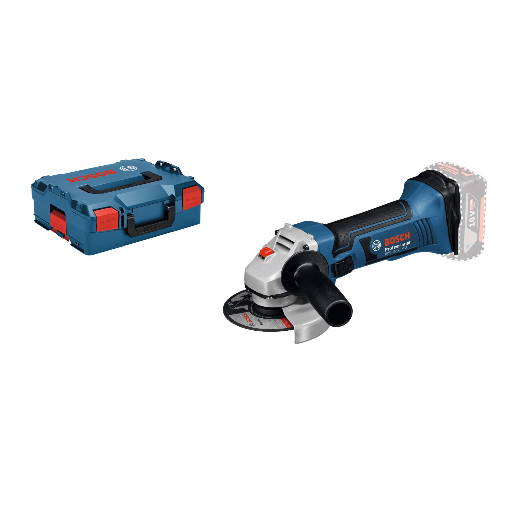 Bosch Professional GWS 18 - 125 V - LI Angle Grinder (without Battery and Charger), L - Boxx
