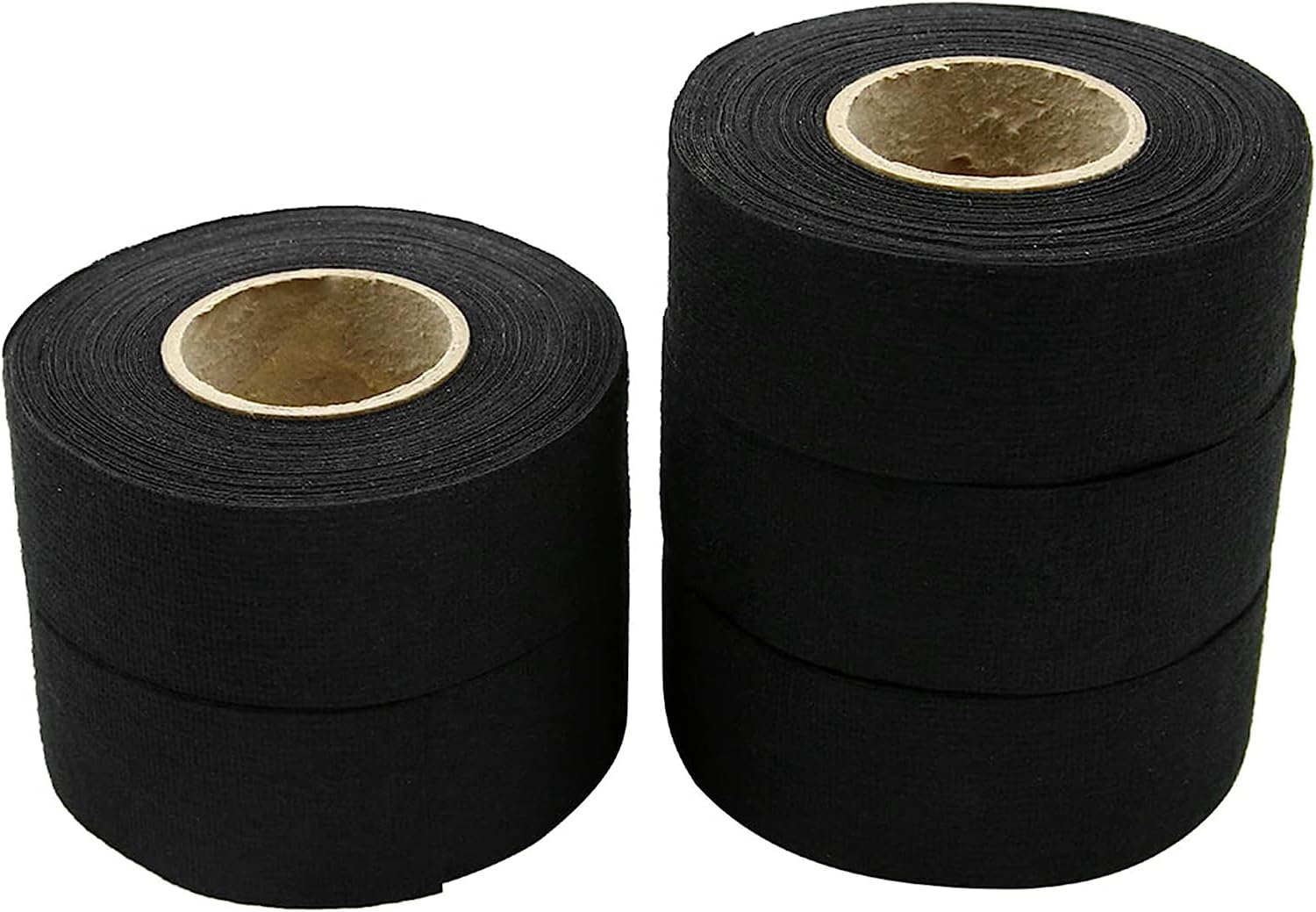 MACHSWON 5pcs Black Tape Fabric Car Wiring Weaving Harness Tape 32mm x 15m