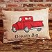 Red Truck Dream Big 8 x 12 inch Rectangular Burlap Inspirational Throw Pillow