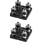 QWORK Small V-Wheel Plate, 2 Pack V-Slot Gantry Rod Plate with Wheel, for 2020 Aluminum Profile, CNC and 3D Printer Parts Black Wheel