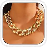 CLOACE Chunky Choker Necklace Gold Cuban Link Necklaces Chain Fashion Jewelry for Women