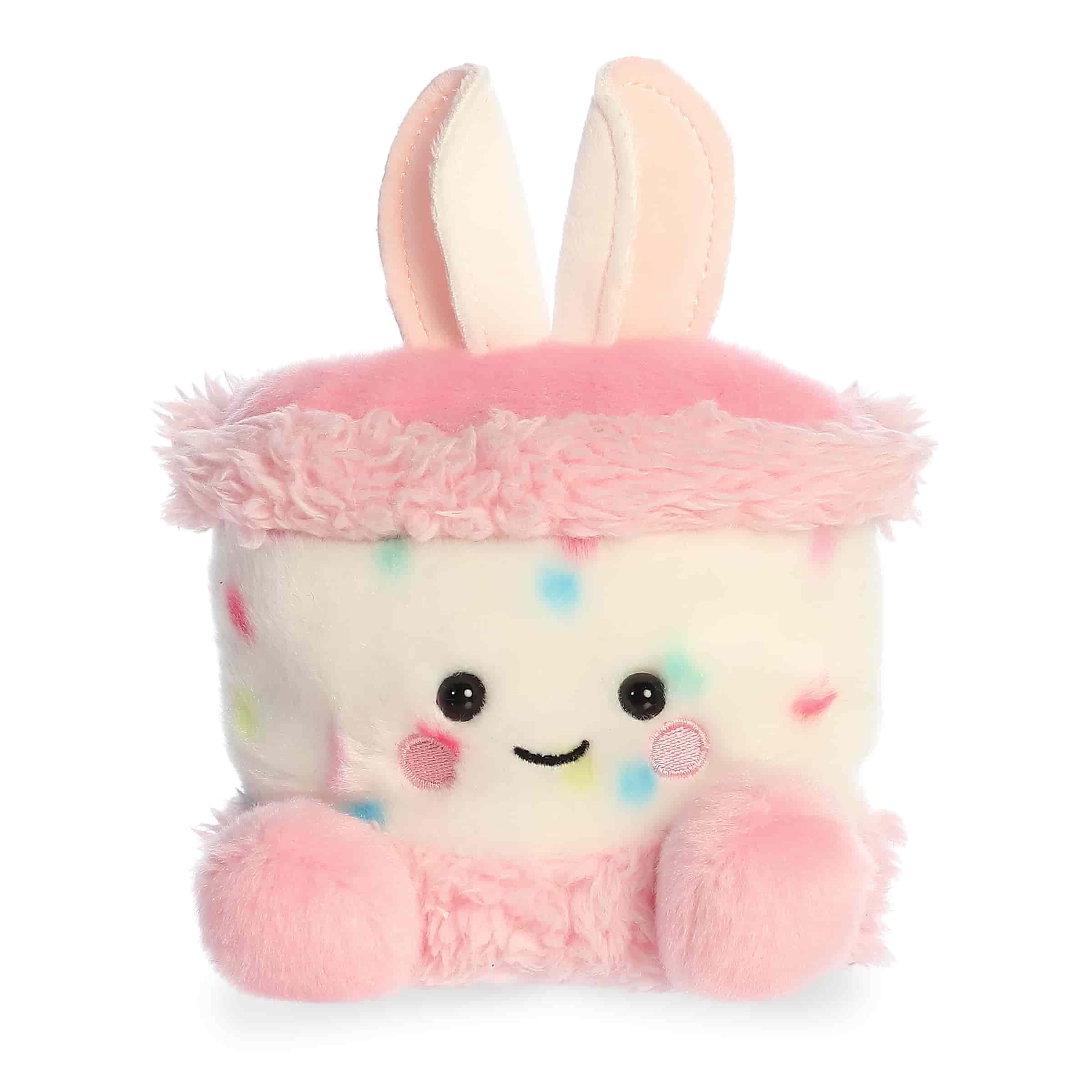 Aurora Adorable Palm Pals Bubbi Bunny Cake Stuffed Animal - Fun Collectible Plush For Kids and Adult Collectors - Seasonal Plush For Easter Holiday - Pink 5.5 Inches