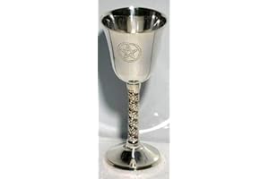 New Age Imports, Inc. Pentagram Chalice 5" High~ Silver Plated 100% Solid Brass