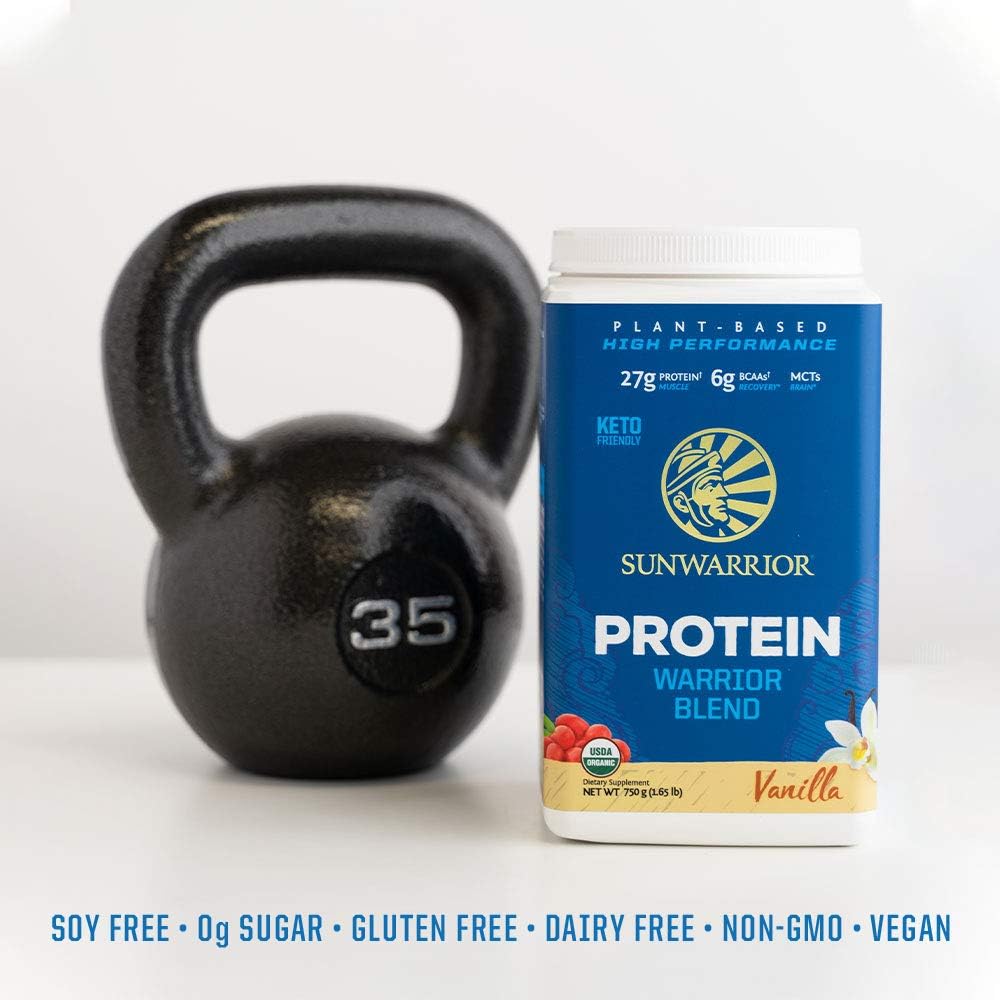 Sunwarrior Warrior Blend Protein, Organic Plant-Based, Vanilla, 1.65 lb (750 g): Health & Personal Care