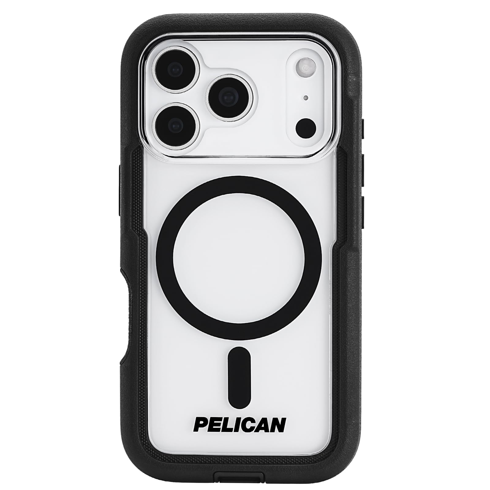 Photo 1 of Pelican Voyager iPhone 17 Pro Case [Compatible with MagSafe] Rugged Phone Case w/ 24ft Military-Grade Drop Protection - Heavy Duty Phone Cover w/Belt Clip Holster for iPhone 17 Pro - Black/Clear