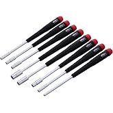 Wiha 26591 Precision Nut Driver Set, 8 Piece, Inch, Tapered Handle, Chrome-Plated Satin Finish