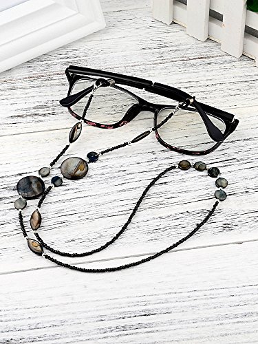 image for Mtlee 2 Pieces Shell Glass Beaded Eyeglass Straps Sunglasses Holder Ey