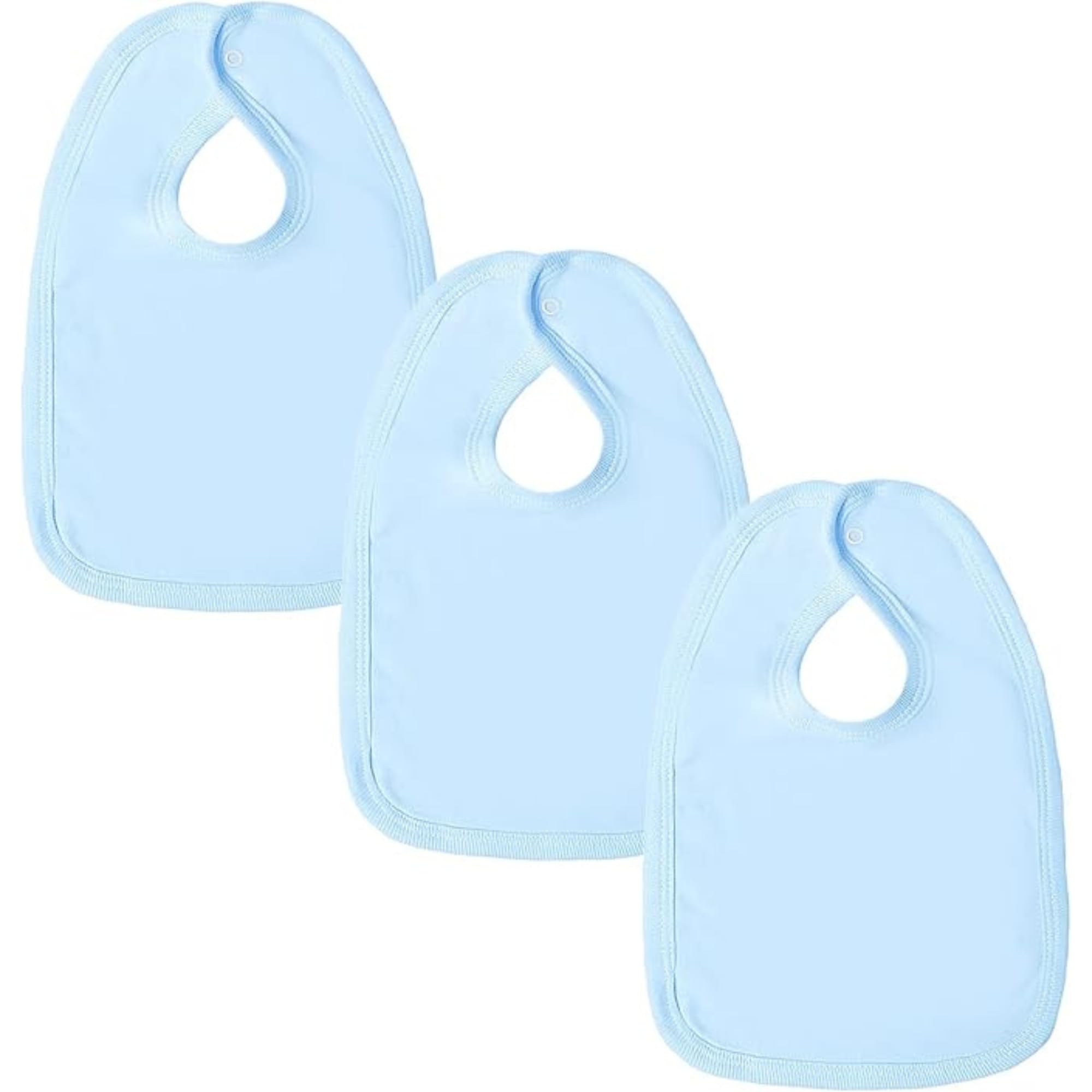 Large Cotton Baby Dribble Bib - Baby Bibs 0-6 Months to 6-12 Months - Premium British Made Teething Bib for Boys & Girls - 3 Pack, Blue