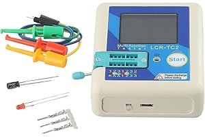 ZYNCUE LCR-TC2 Transistor Tester Multimeter for Diode, Triode, MOS, PNP/NPN Transistor, Capacitor, Resistor, Inductor, Blue+W
