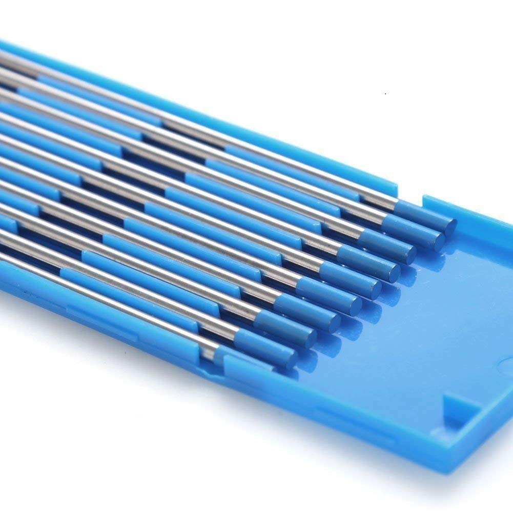 TEN-HIGH TIG Tungsten Electrodes, Lanthanum 2%, WL20(Blue) Lanthanum Tungsten Electrode, 2.4mm x175mm 10pcs Pack.
