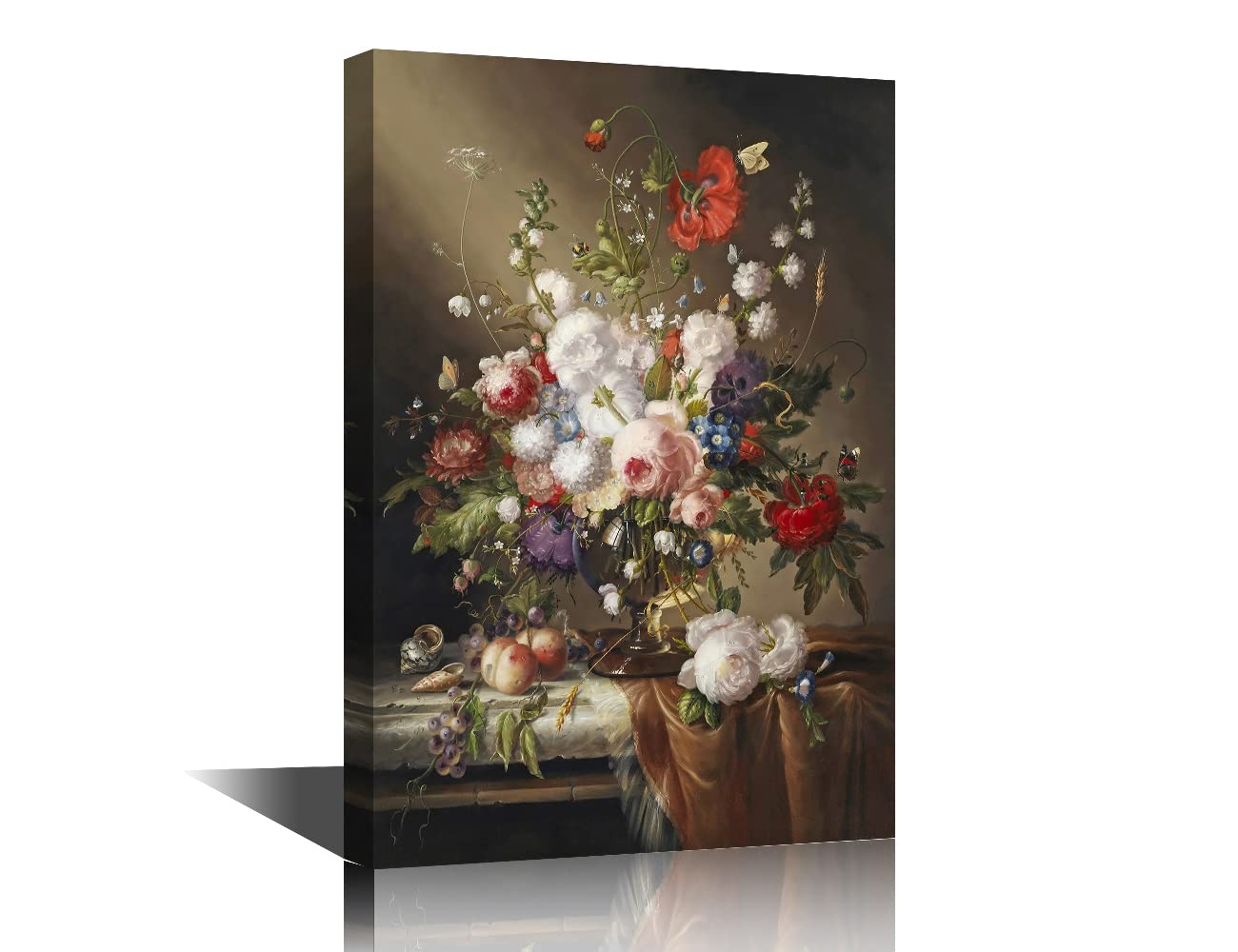 TISHIRON Flower and Fruit Still Life Paintings on Canvas Floral Prints Art Canvas Wall Art Prints Framed Artwork for Home Office Decorations Wall Decor Modern Giclee Ready to Hang 16x24 inch — image 1