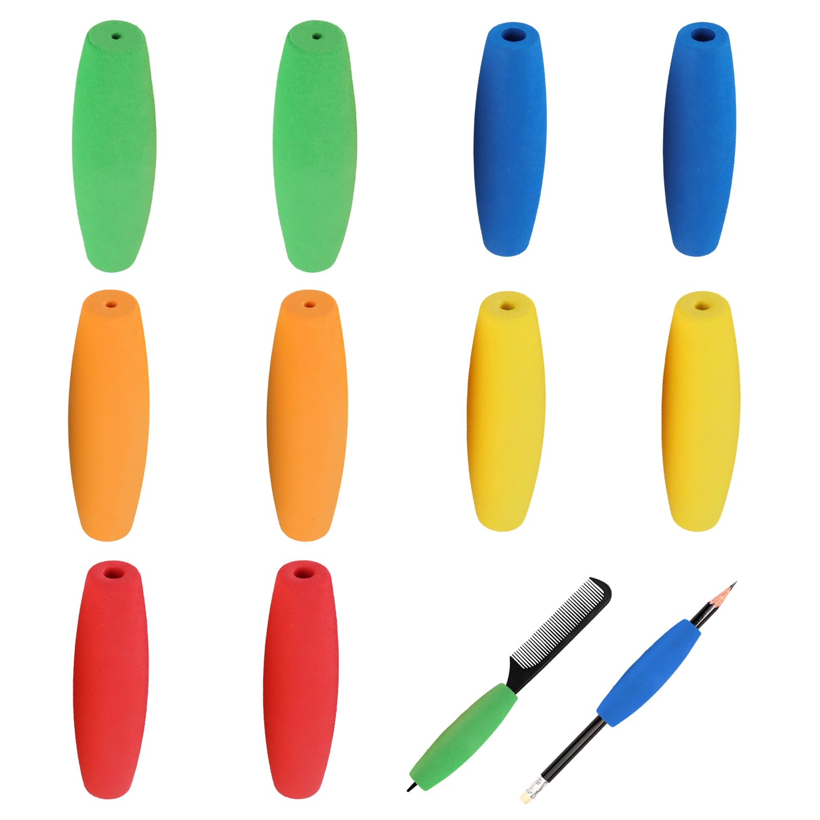 Photo 1 of 10 Pcs Foam Grip Tubing Multiple Uses for Pens, Crochet, Built up Grip Aid for Elderly Disabled Arthritic Handicapped Etc (Multiple Color)