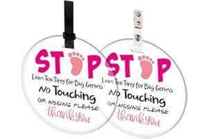 FOUGSTA Funny Do Not Touch Baby Signs, Cute Baby Car Seat Sign for Newborn Baby, Baby Girl, Baby Boy, Pregnancy Gift for New Mom, Parent, New Dad, Baby Basket Tag for Baby Preemie, Baby (Baby7)