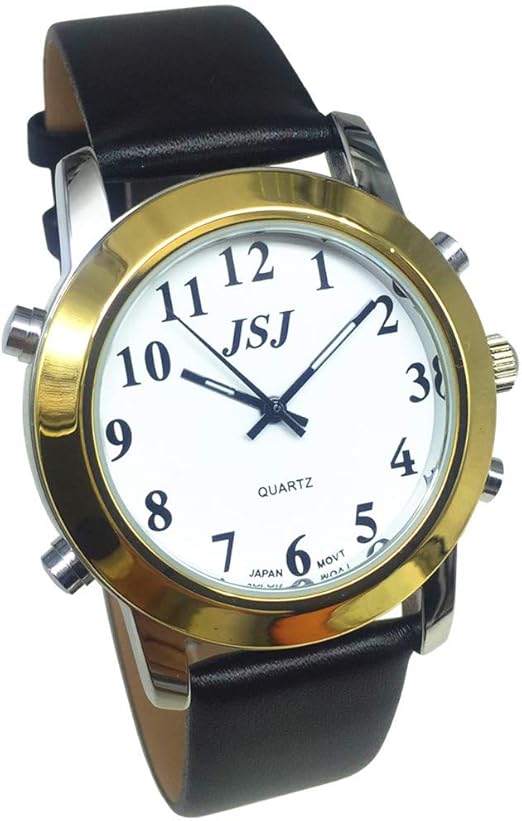 English Talking Wrist Watch w/Alarm for The Blind and Low Vision, with Black Leather English Talking Wrist Watch w/Alarm for The Blind and Low Vision, with Black Leather