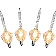 Pallerina 4 Pack Bubble Lights Replacement Bulbs, Christmas Bubble Lights Bulbs with Silver Glitter, Traditional Bubble Night Light C7 E12 Candelabra Base, Bubble Lamps for Christmas Tree Decoration