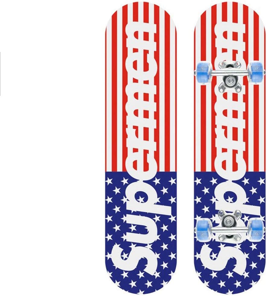 Skateboards for Beginners, Complete Skateboard 60 × 15 × 10cm Pop Cruiser Skateboard Teen/Child/Boy/Girl Skateboard with Flash Wheel