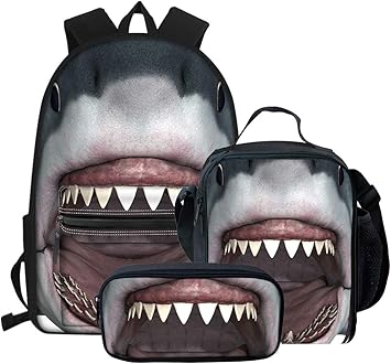 shark bookbag with lunch box