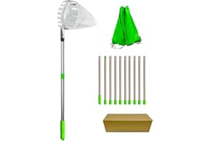 LEJOY GARDEN Fruit Picker Pole with Fabric Basket,13FT Lightweight Stainless Steel Pole with Twist-On Basket,Fruit Catcher Equipment Tree Picker for Apple Orange Avocado Acorn Lemon Pear Mango