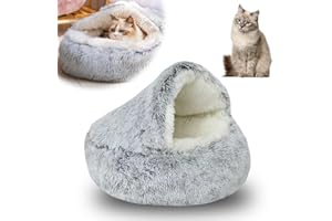 AIIONP Lapcatz Nest Bed, 2026 Upgraded Cat Beds for Indoor Cats, Portable Fluffy Pet Bed, Durable Covered Cat Bed for Indoor Use, Soft Puppy Bed for Pet Owners (Grey, Small)